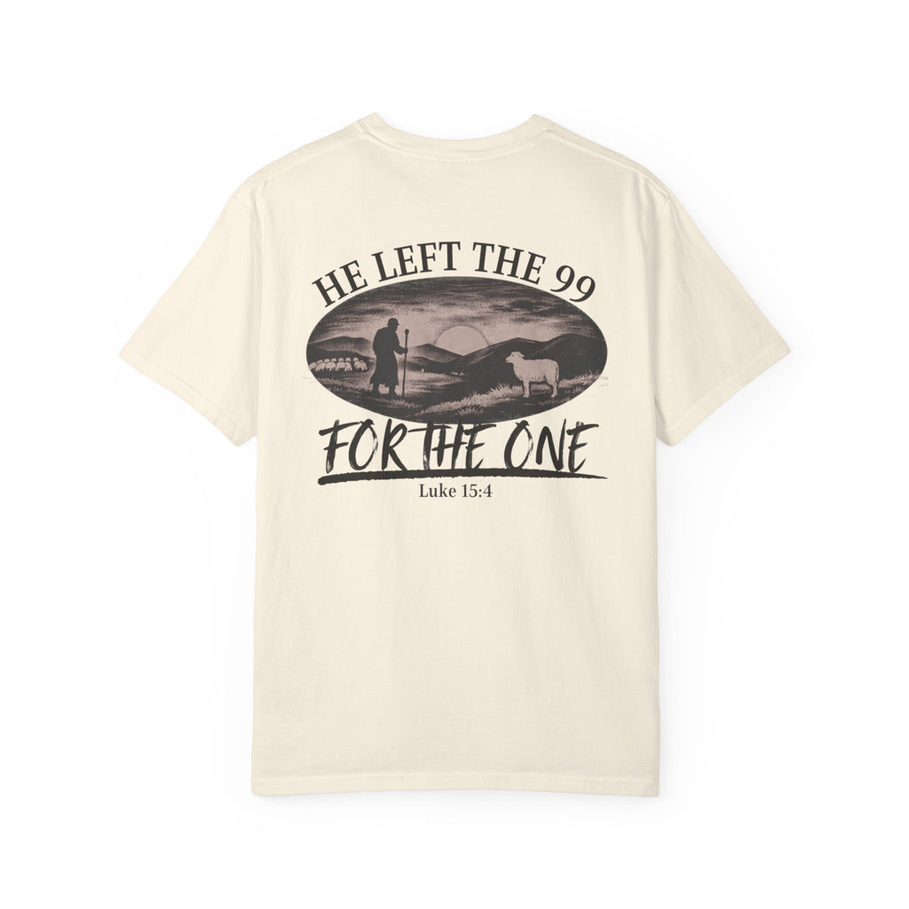 He Left the 99 Tee | One Was Worth It Shirt | Luke 15:4 Christian T-Shirt | Comfort Colors