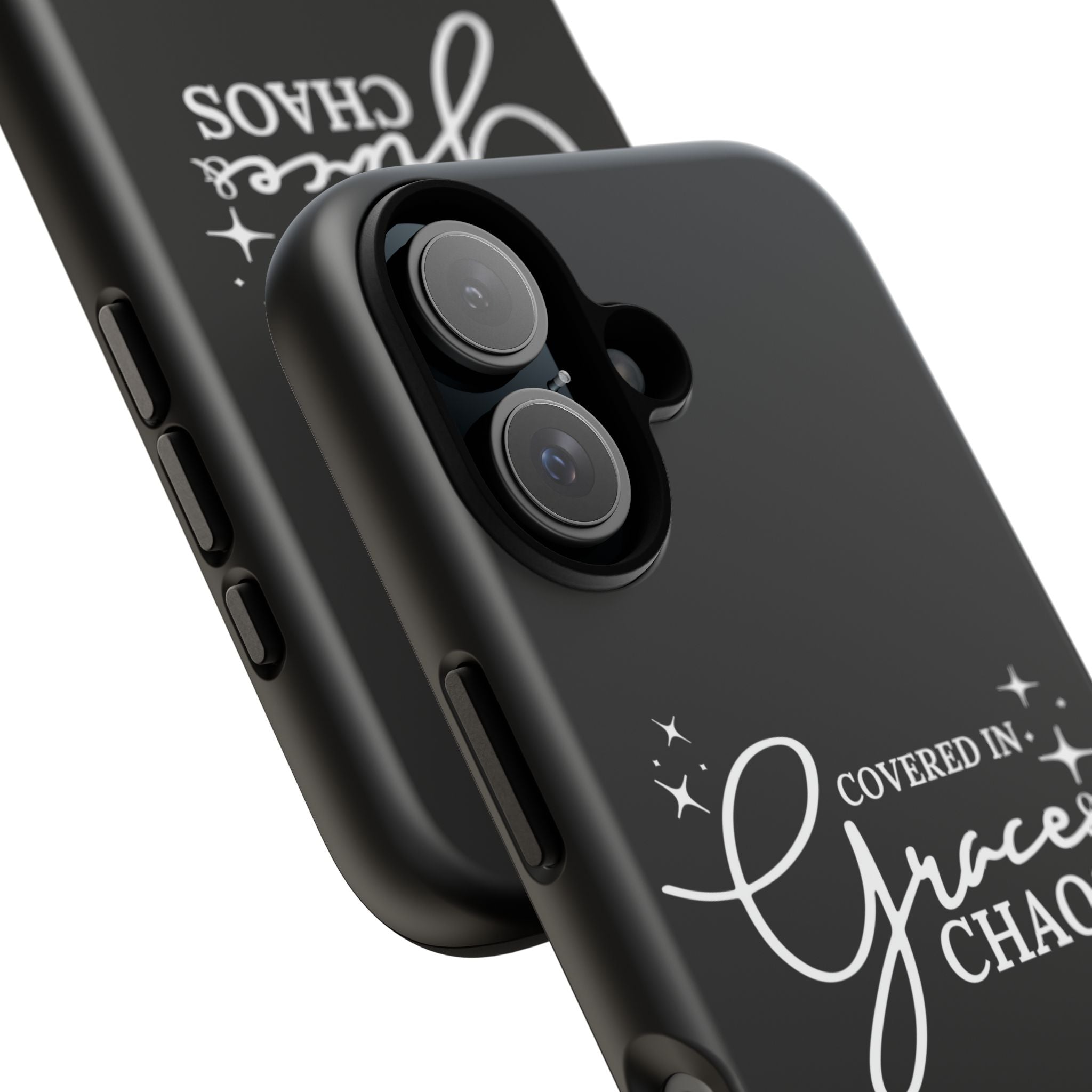 Covered in Grace & Chaos Phone Case — Inspirational Black Tough Case