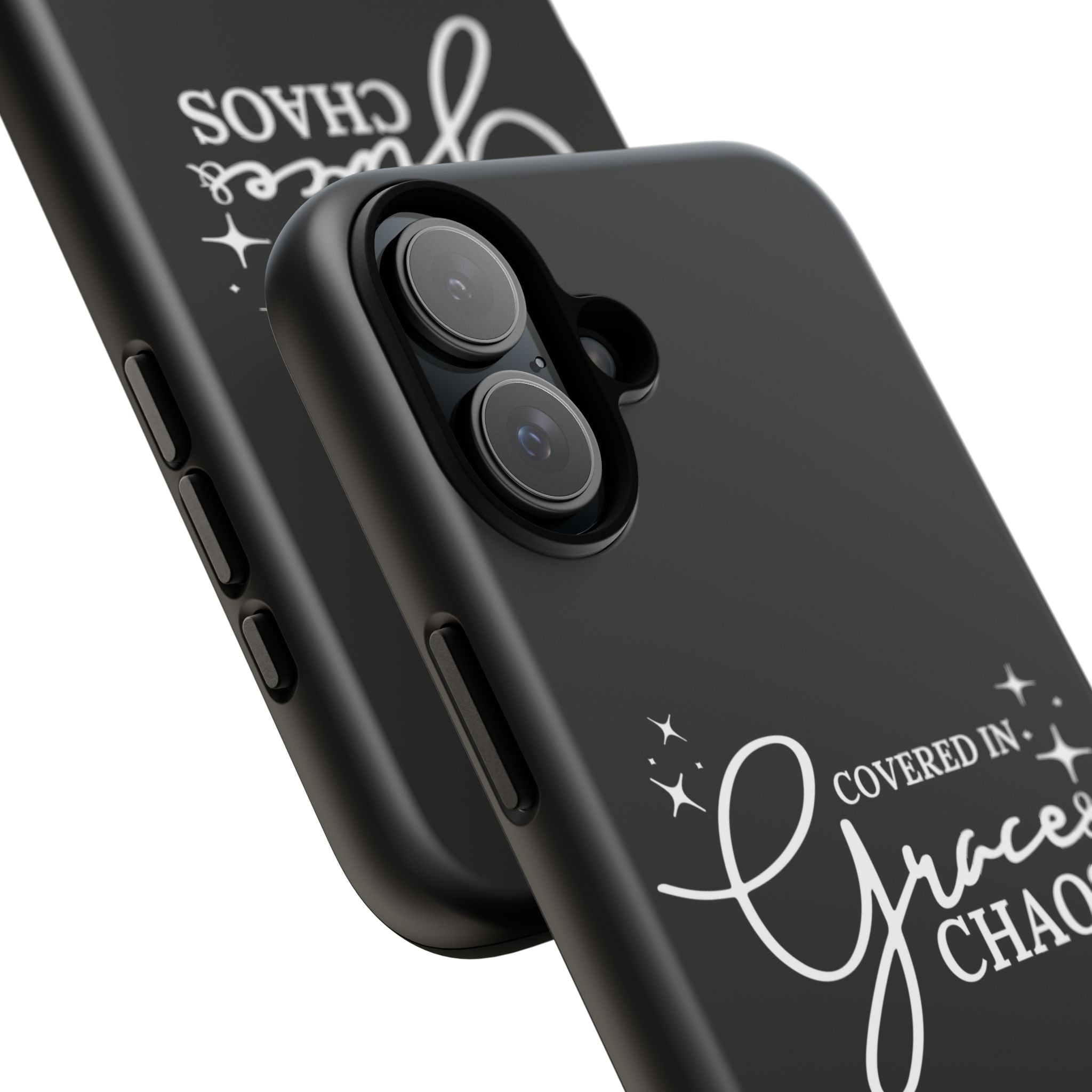 Covered in Grace & Chaos Phone Case — Inspirational Black Tough Case