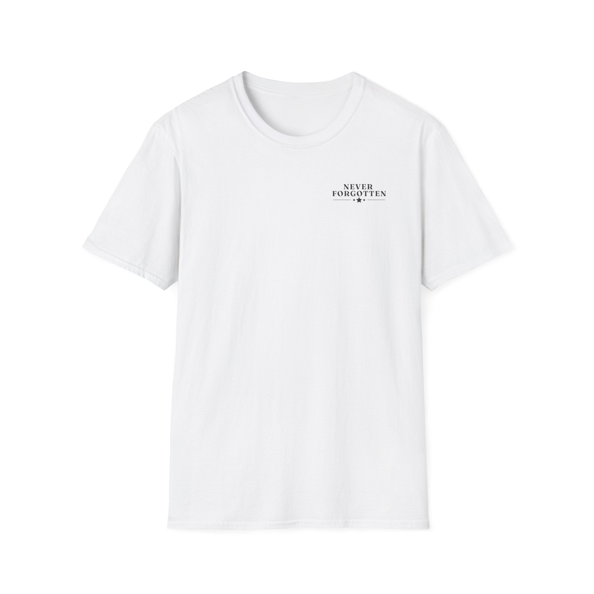 Memorial Military T-Shirt — "Never Forgotten" Fallen Soldier Tribute