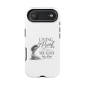 Faith-Inspired Tough Phone Case — "Living Proof of What My God Has Done"