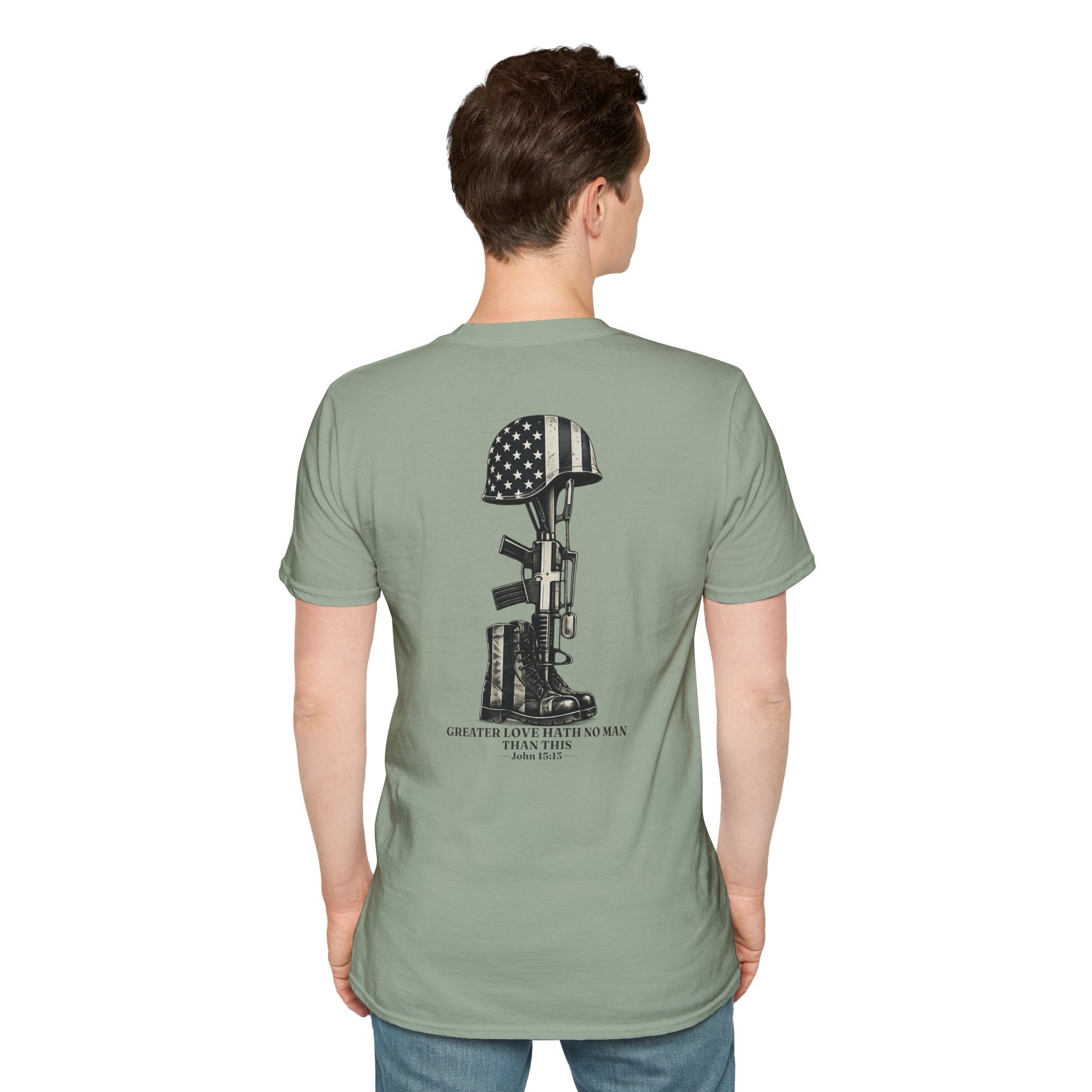 Memorial Military T-Shirt — "Never Forgotten" Fallen Soldier Tribute