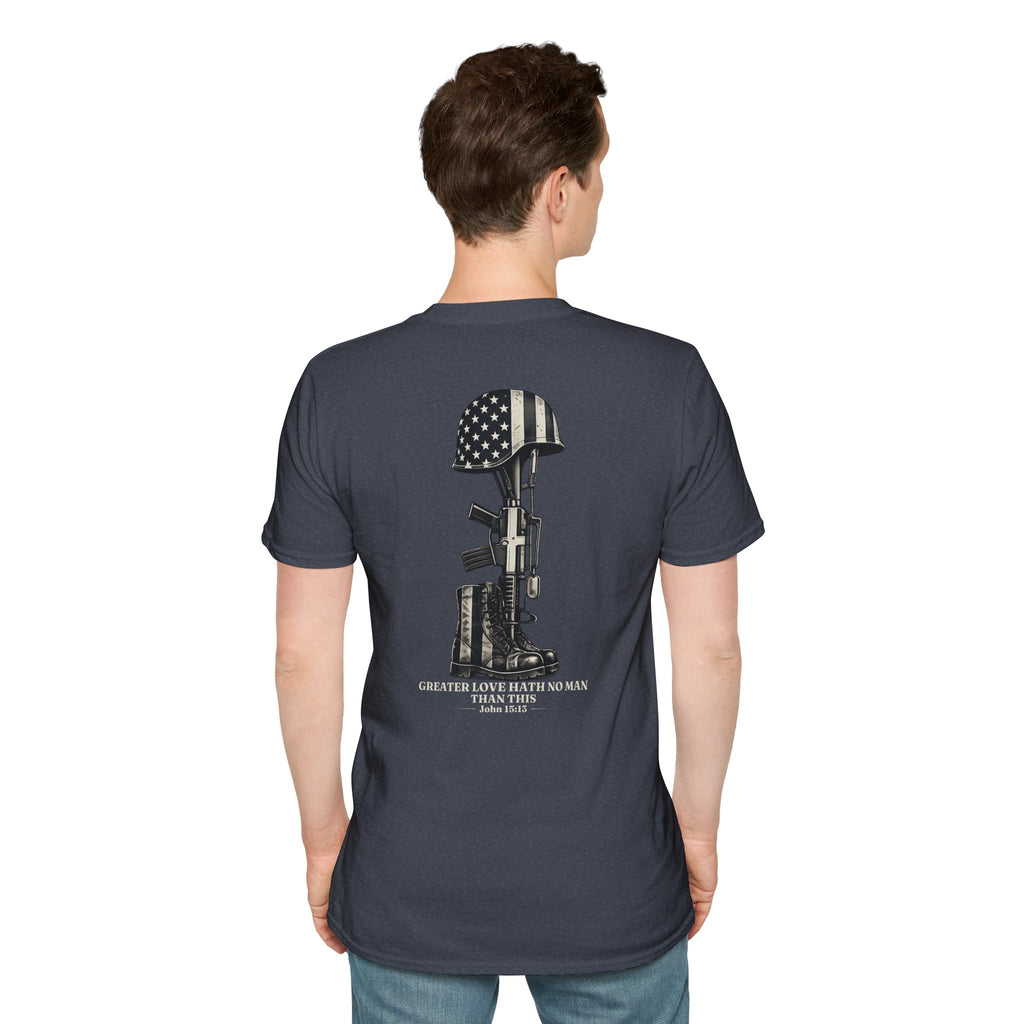 Memorial Military T-Shirt — "Never Forgotten" Fallen Soldier Tribute