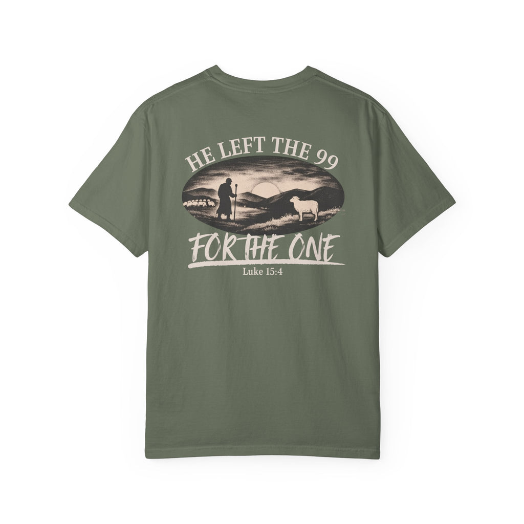 He Left the 99 Tee | One Was Worth It Shirt | Luke 15:4 Christian T-Shirt | Comfort Colors