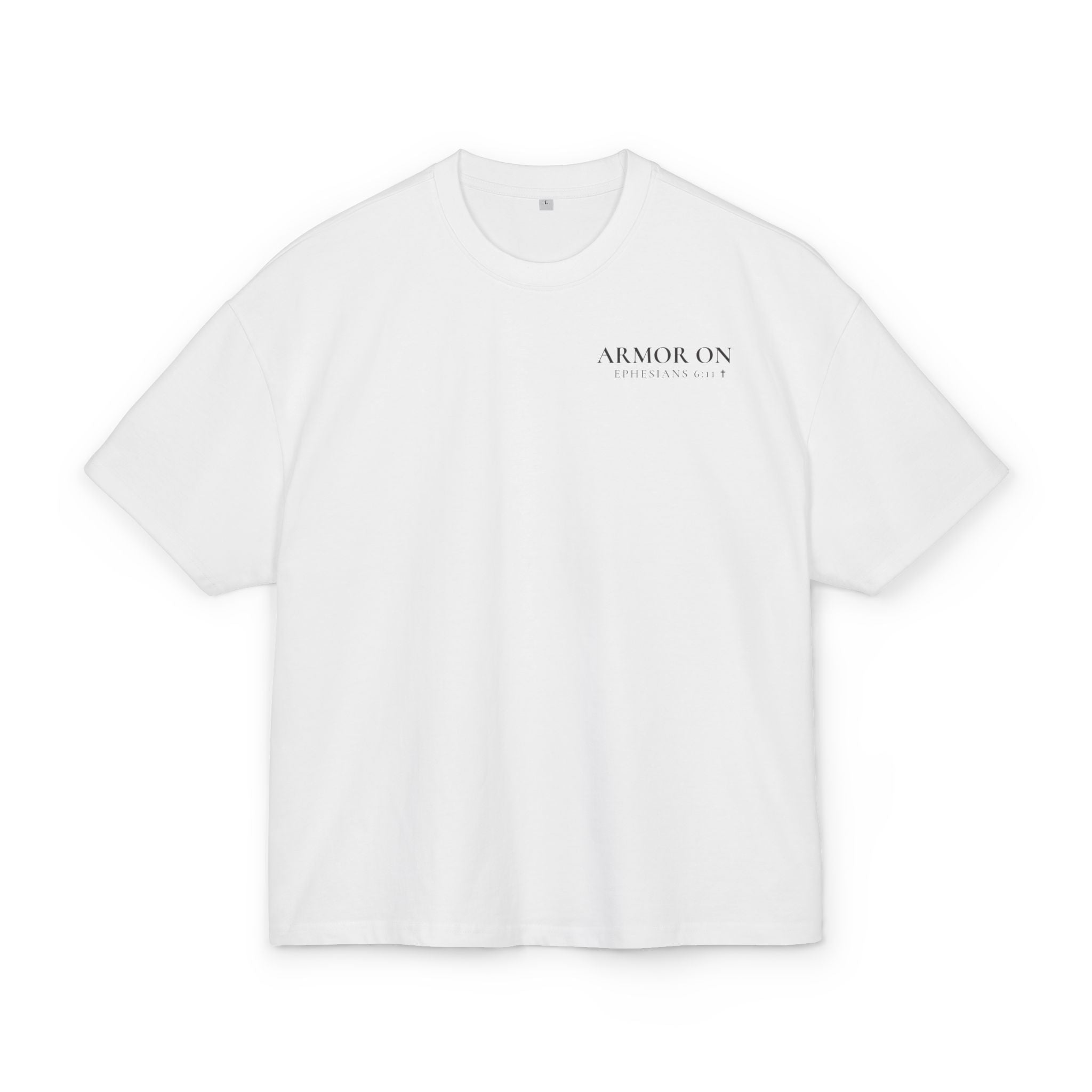 Armor On Oversized Christian Tee – Ephesians 6:10-18 Faith Shirt