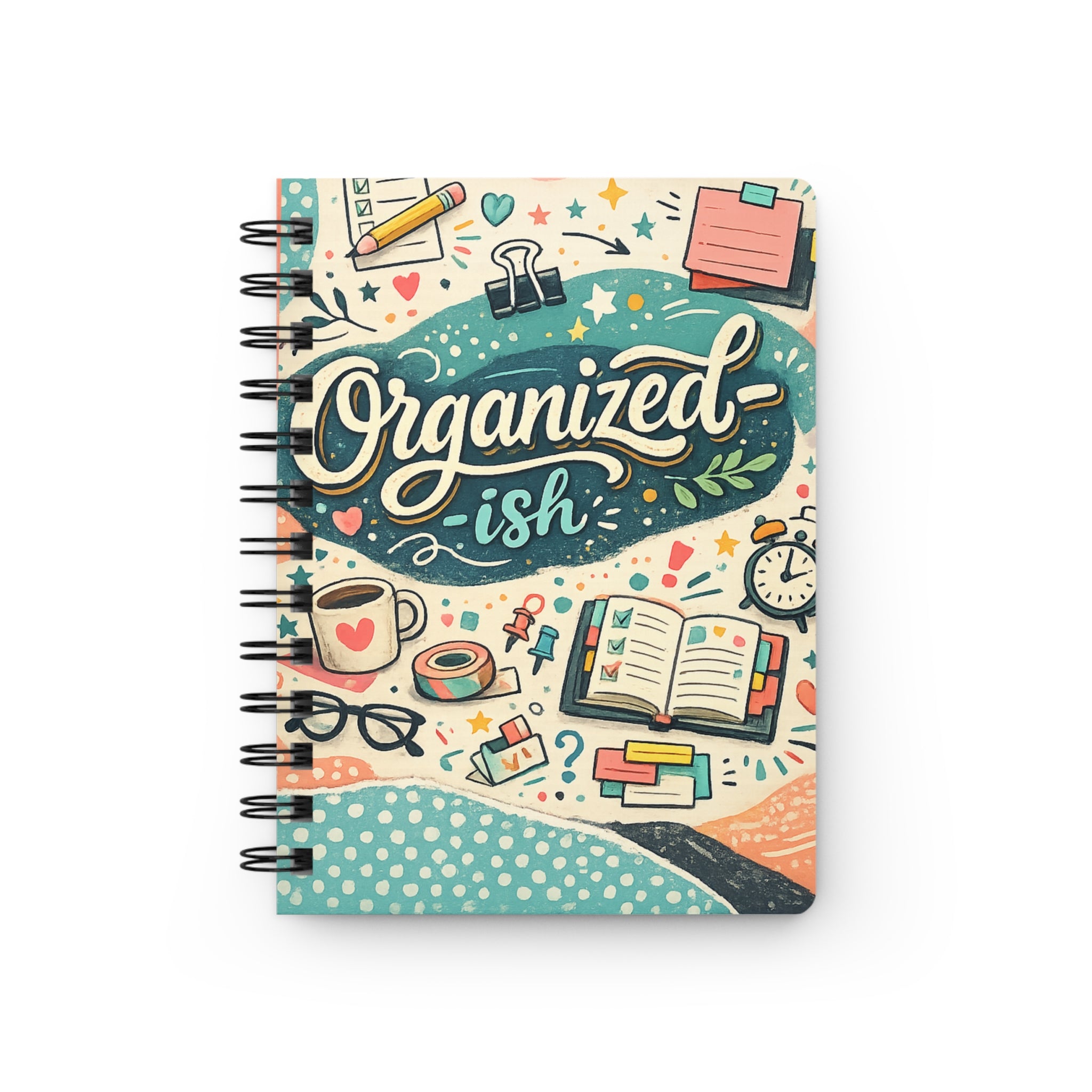 Organized-ish Spiral Journal — "Progress Not Perfection" Planner Notebook for Goal Setting & Daily To-Do Lists