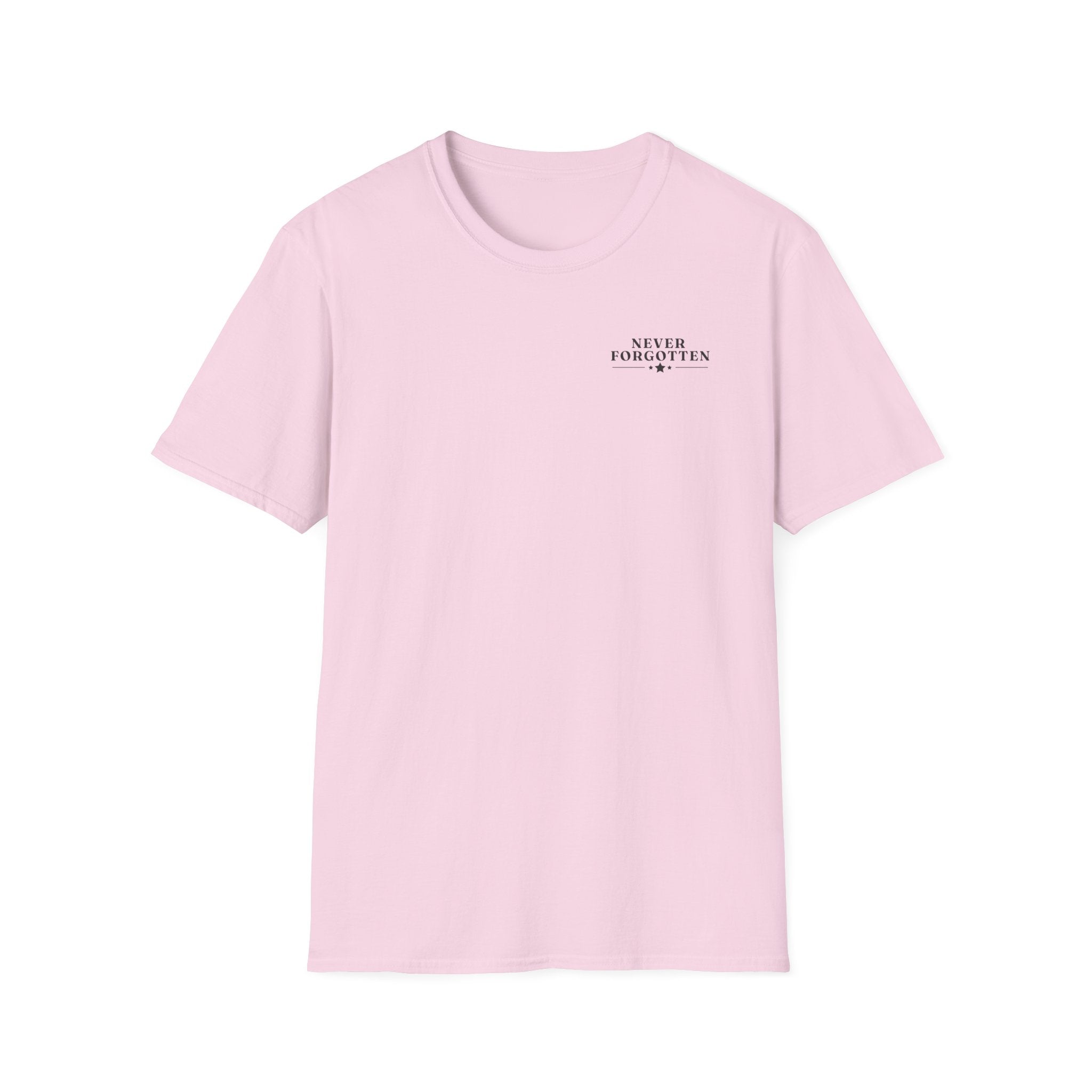 Memorial Military T-Shirt — "Never Forgotten" Fallen Soldier Tribute