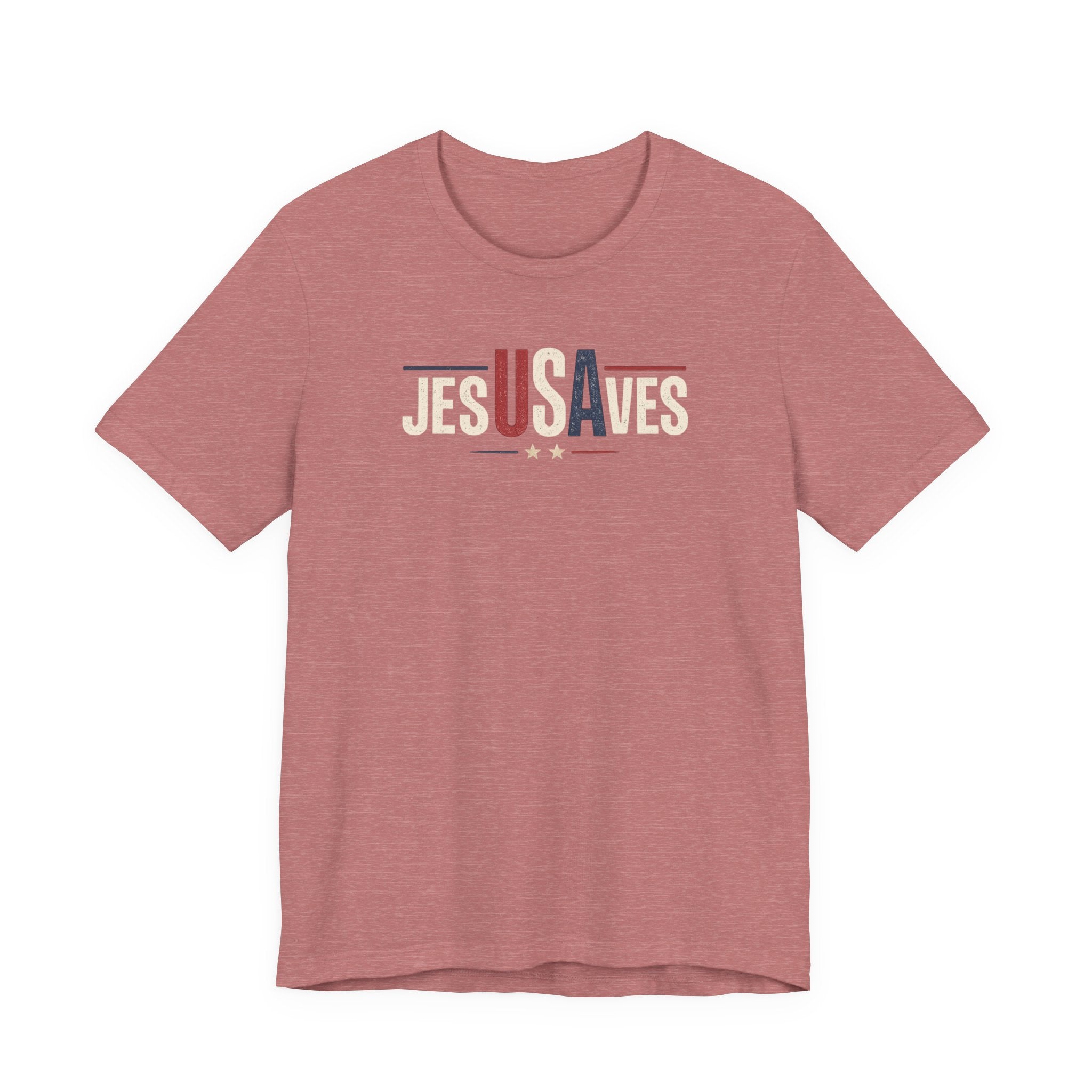 Jesus Saves Patriotic T‑Shirt — 'JesUSAves' Christian Tee