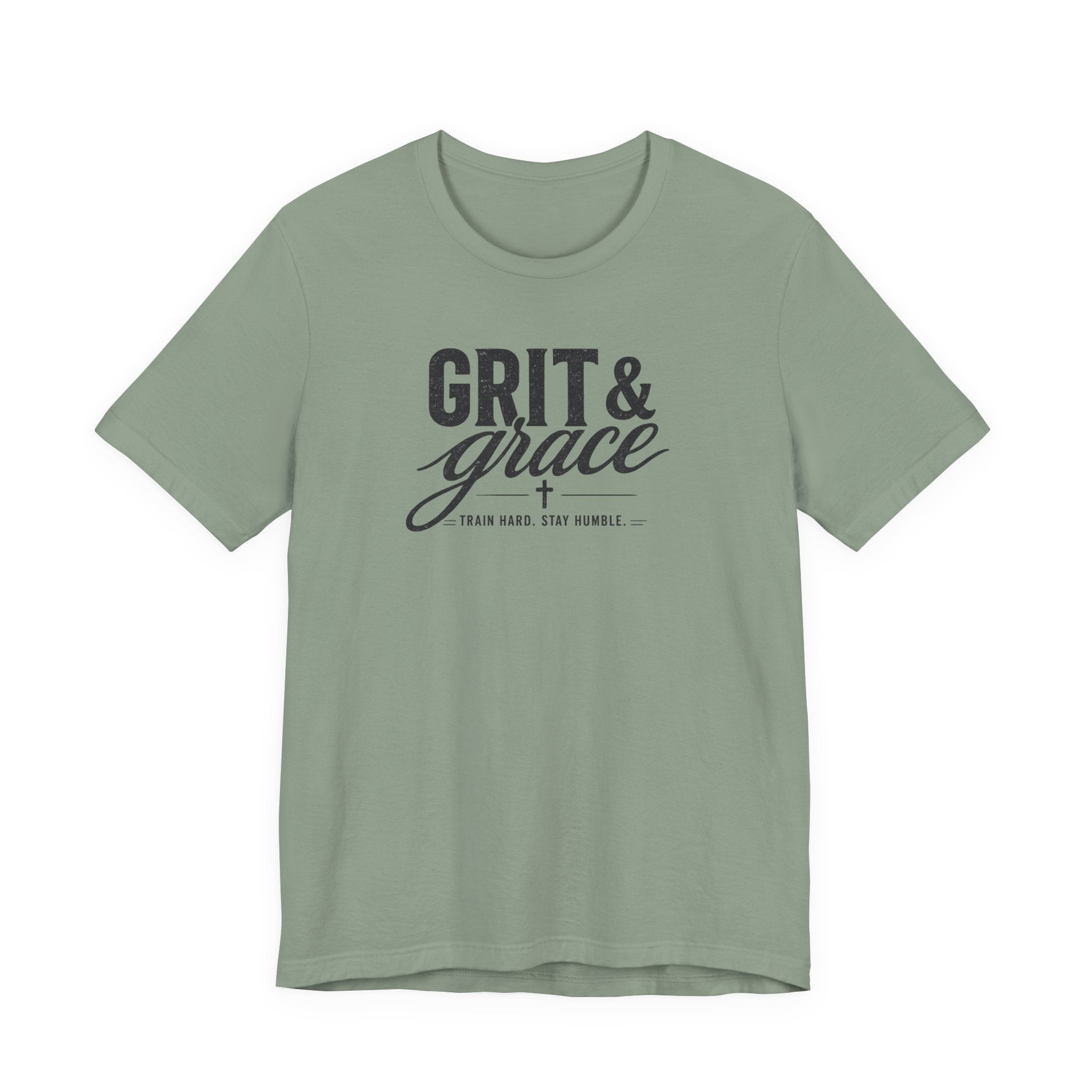 Grit and Grace Shirt | Christian Gym Tee | Faith Workout Shirt | Bella Canvas Shirt | Train Hard Stay Humble Tee