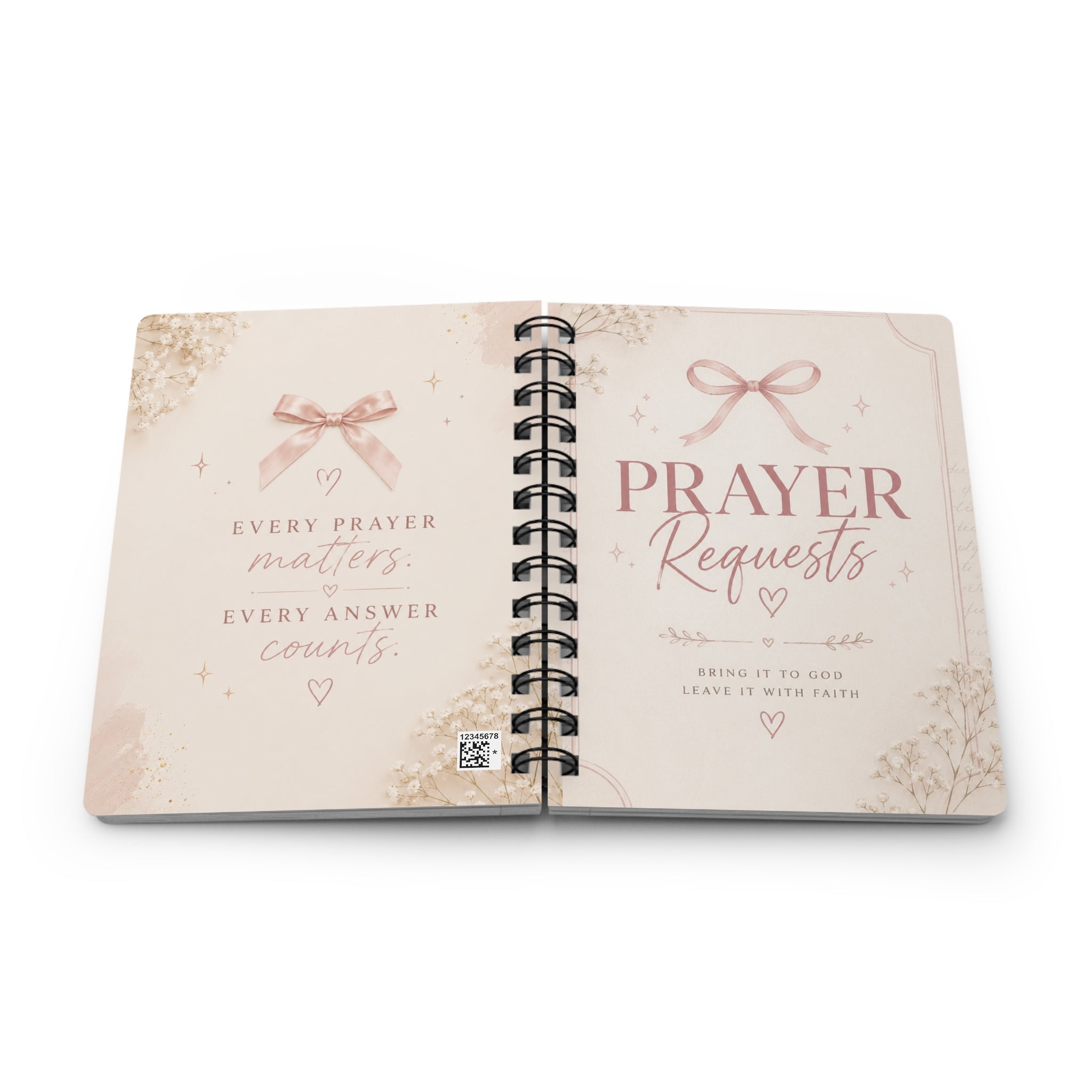 Prayer Requests Spiral Journal — Soft Pink Faith Notebook for Prayer Tracking & Gratitude