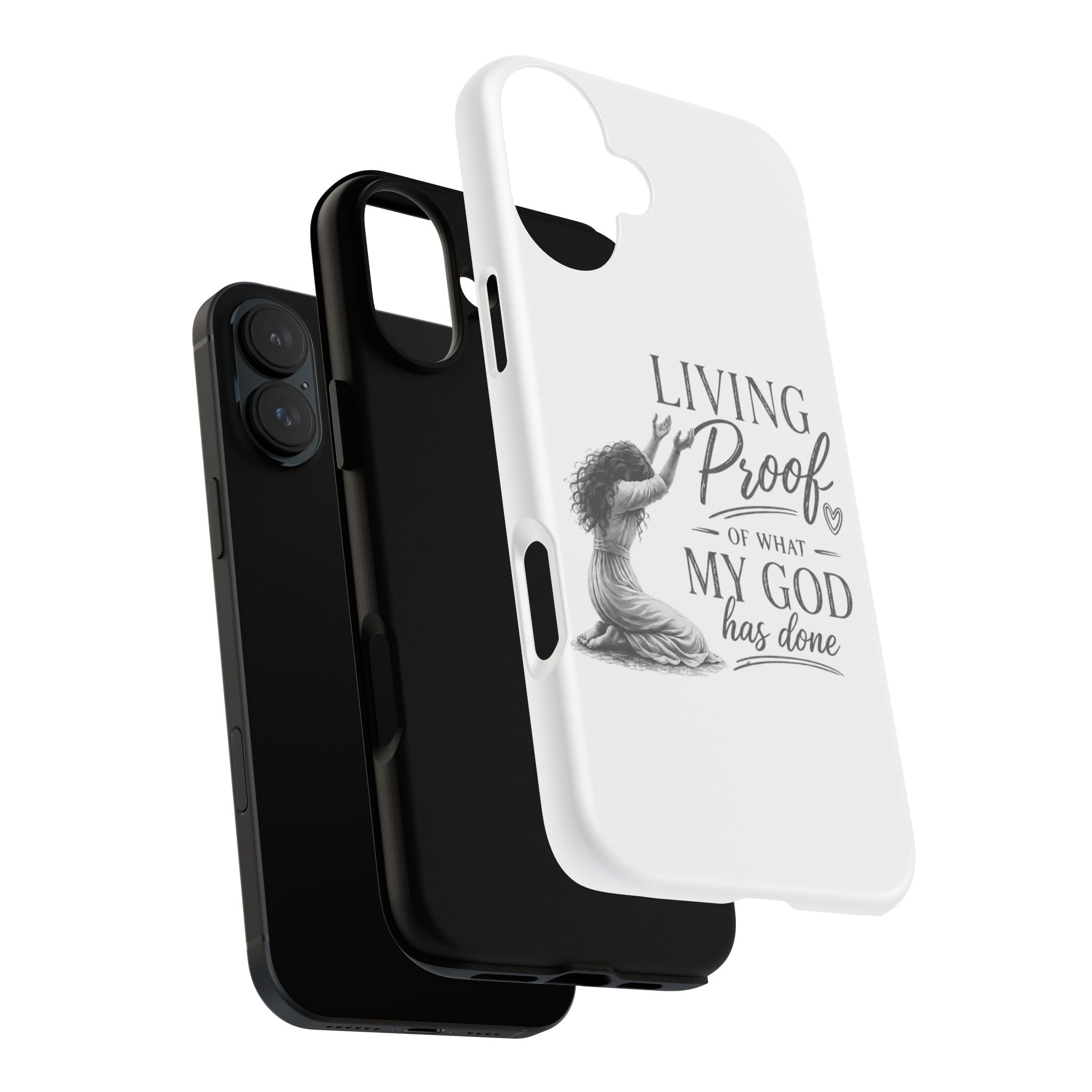 Faith-Inspired Tough Phone Case — "Living Proof of What My God Has Done"