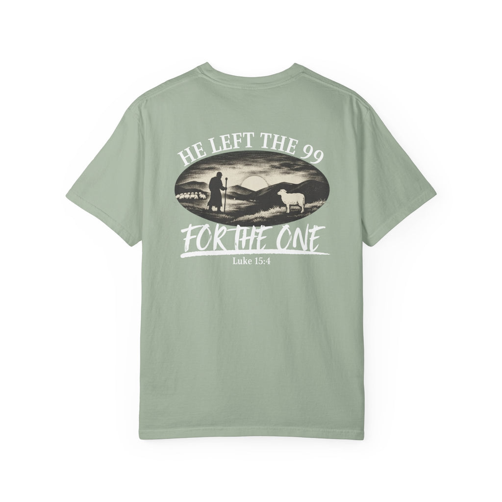 He Left the 99 Tee | One Was Worth It Shirt | Luke 15:4 Christian T-Shirt | Comfort Colors