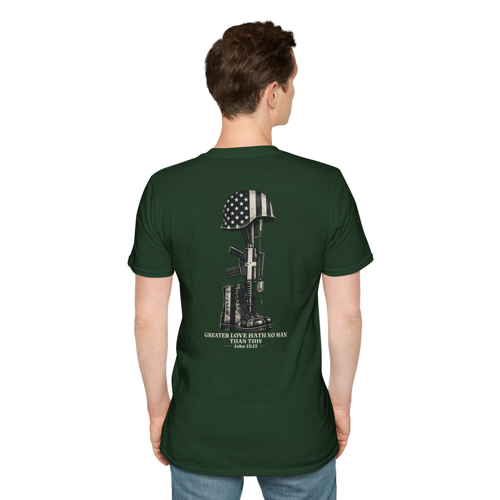 Memorial Military T-Shirt — "Never Forgotten" Fallen Soldier Tribute
