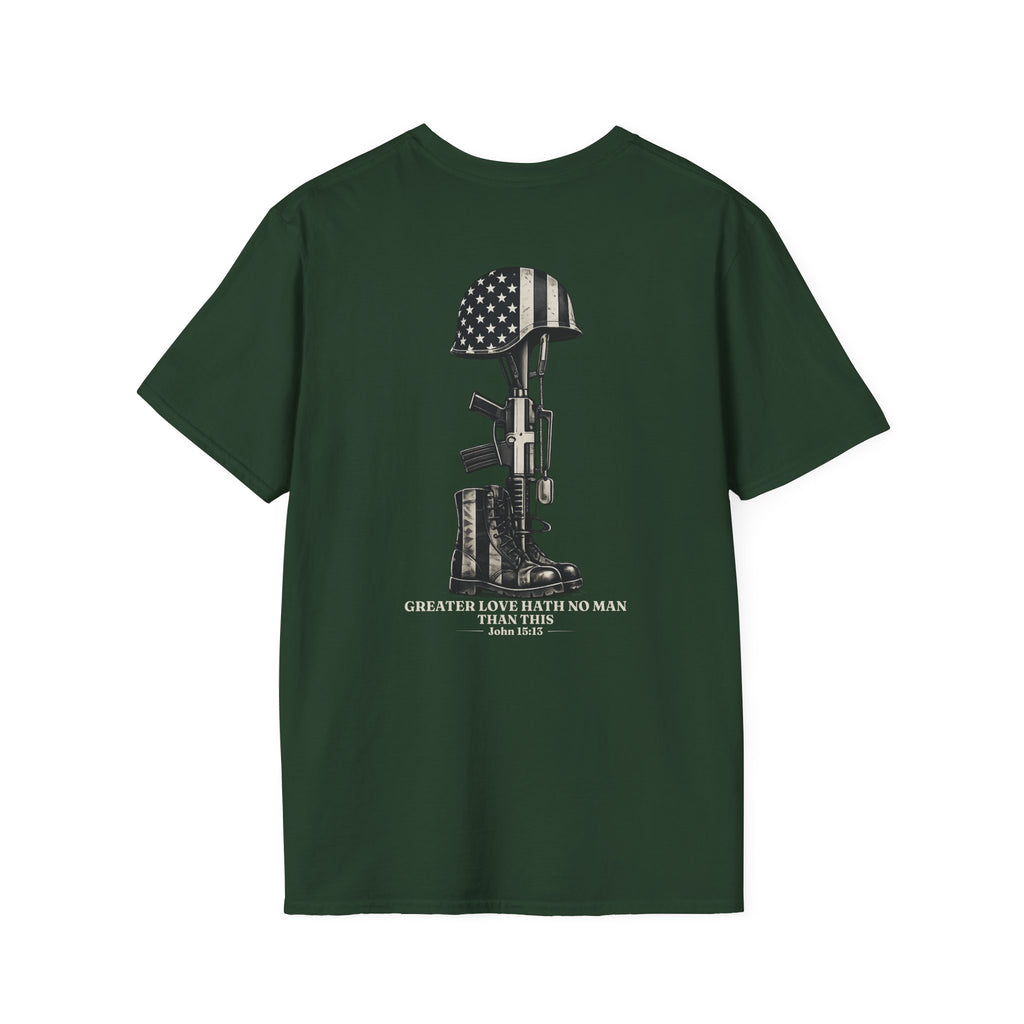Memorial Military T-Shirt — "Never Forgotten" Fallen Soldier Tribute