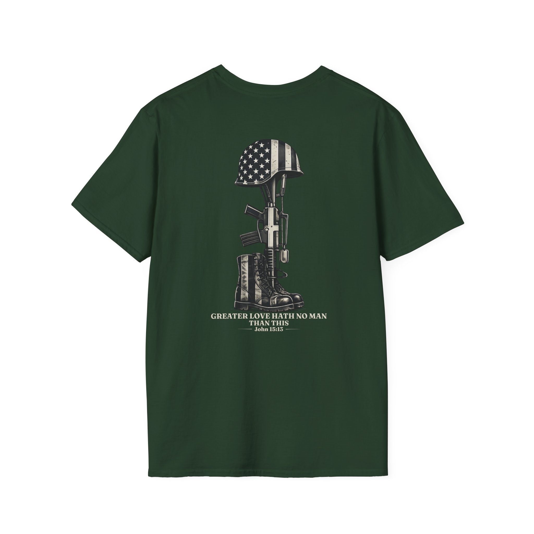 Memorial Military T-Shirt — "Never Forgotten" Fallen Soldier Tribute