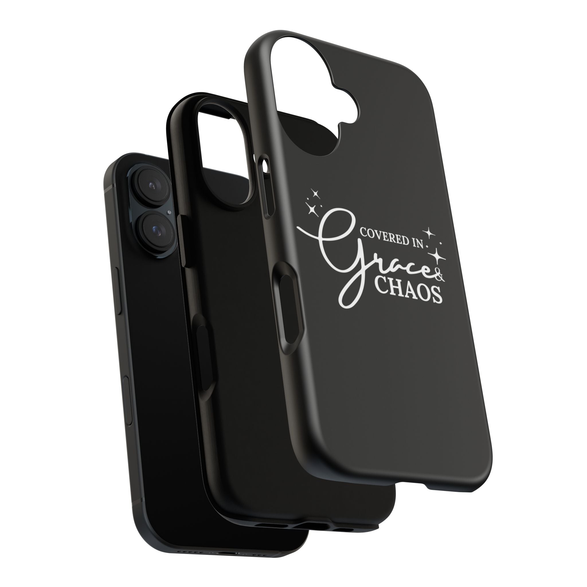 Covered in Grace & Chaos Phone Case — Inspirational Black Tough Case