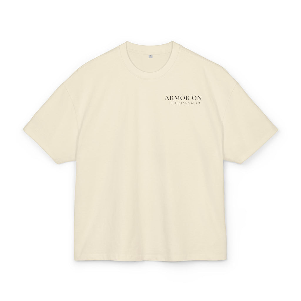 Armor On Oversized Christian Tee – Ephesians 6:10-18 Faith Shirt
