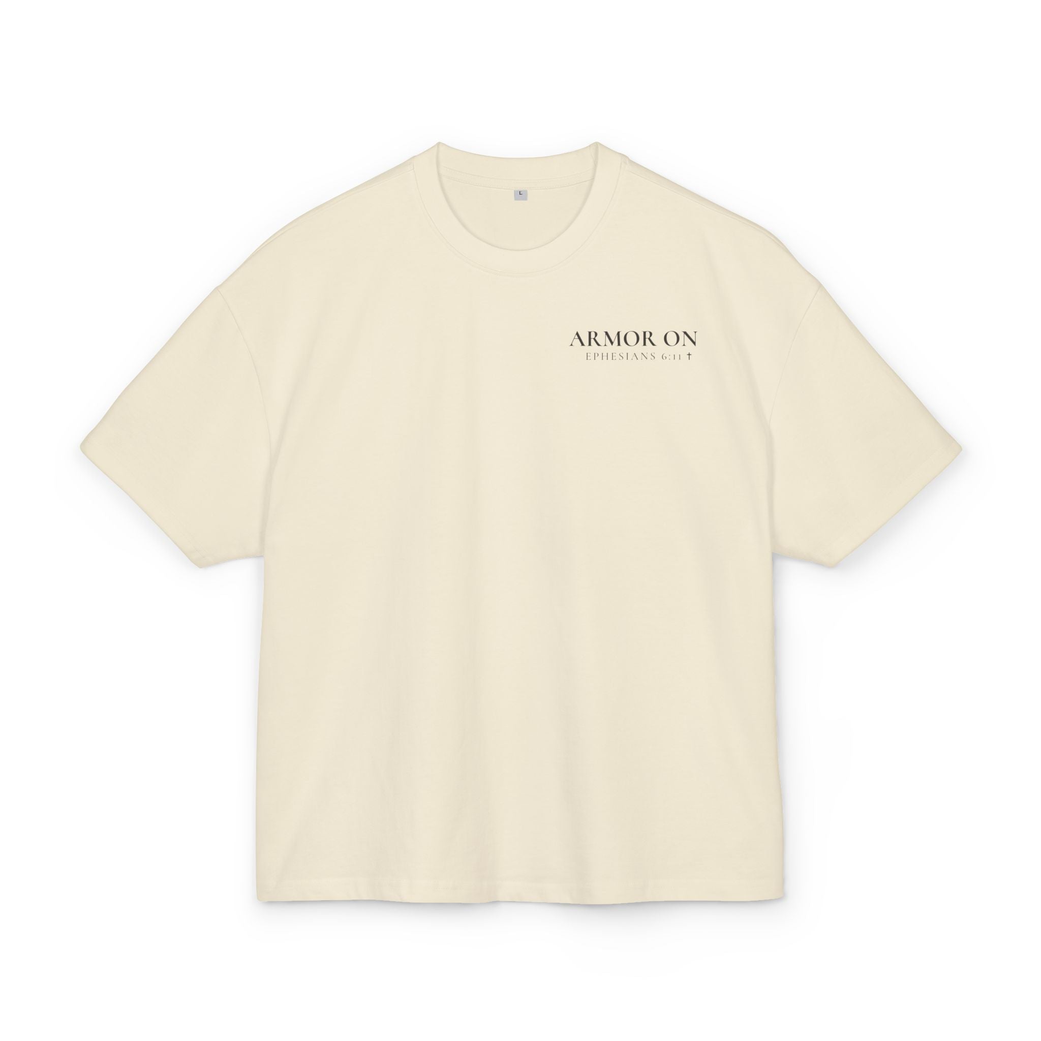 Armor On Oversized Christian Tee – Ephesians 6:10-18 Faith Shirt
