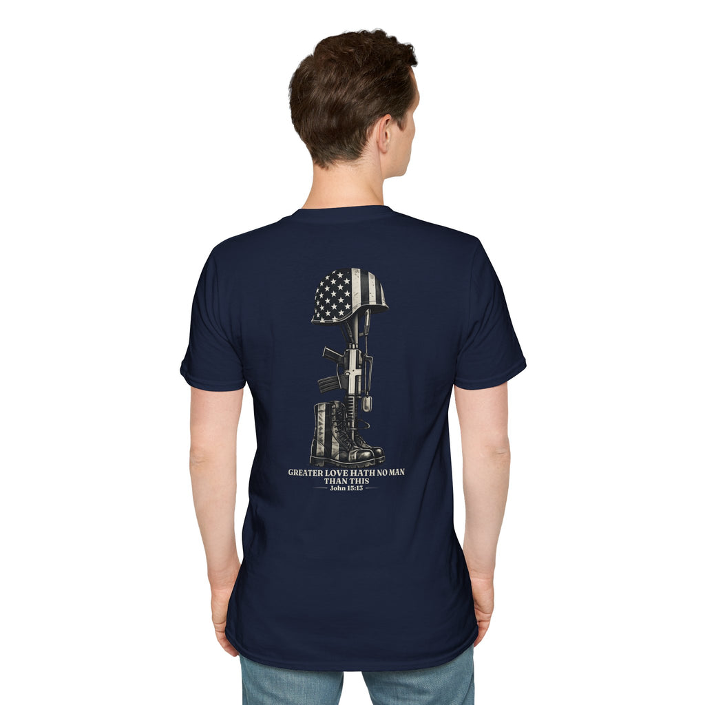 Memorial Military T-Shirt — "Never Forgotten" Fallen Soldier Tribute