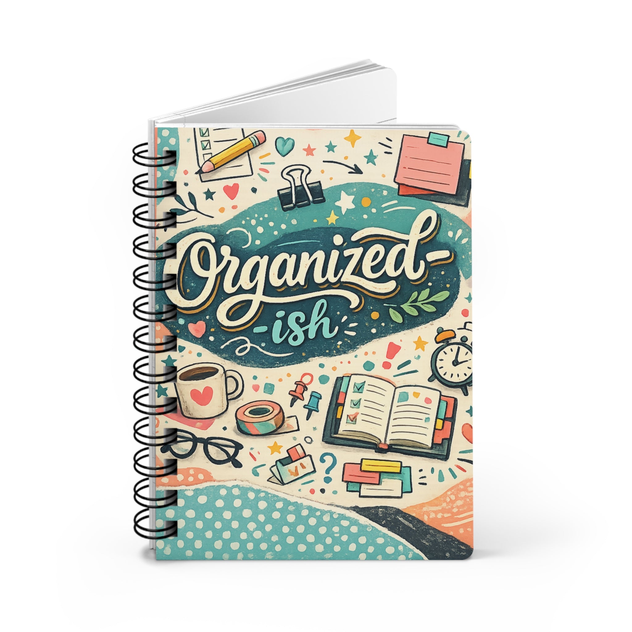 Organized-ish Spiral Journal — "Progress Not Perfection" Planner Notebook for Goal Setting & Daily To-Do Lists