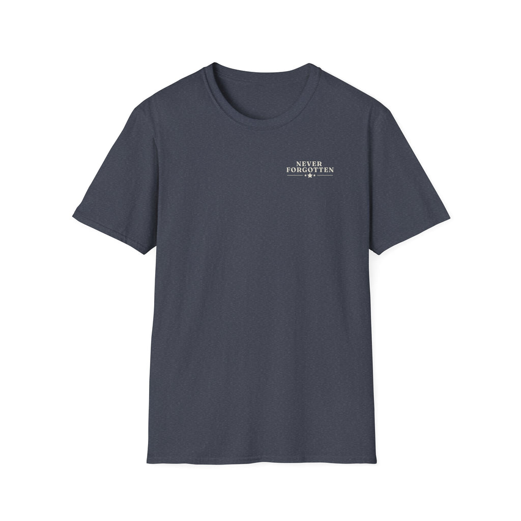 Memorial Military T-Shirt — "Never Forgotten" Fallen Soldier Tribute