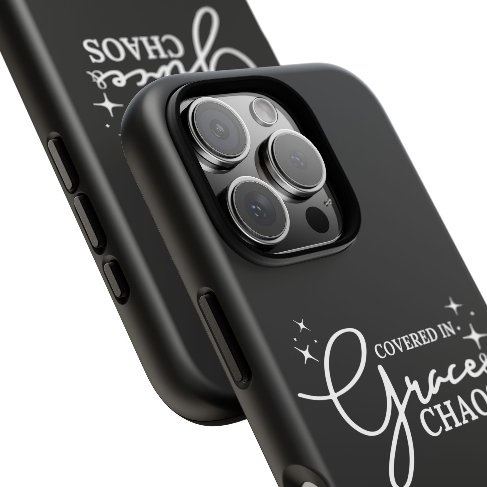 Covered in Grace & Chaos Phone Case — Inspirational Black Tough Case