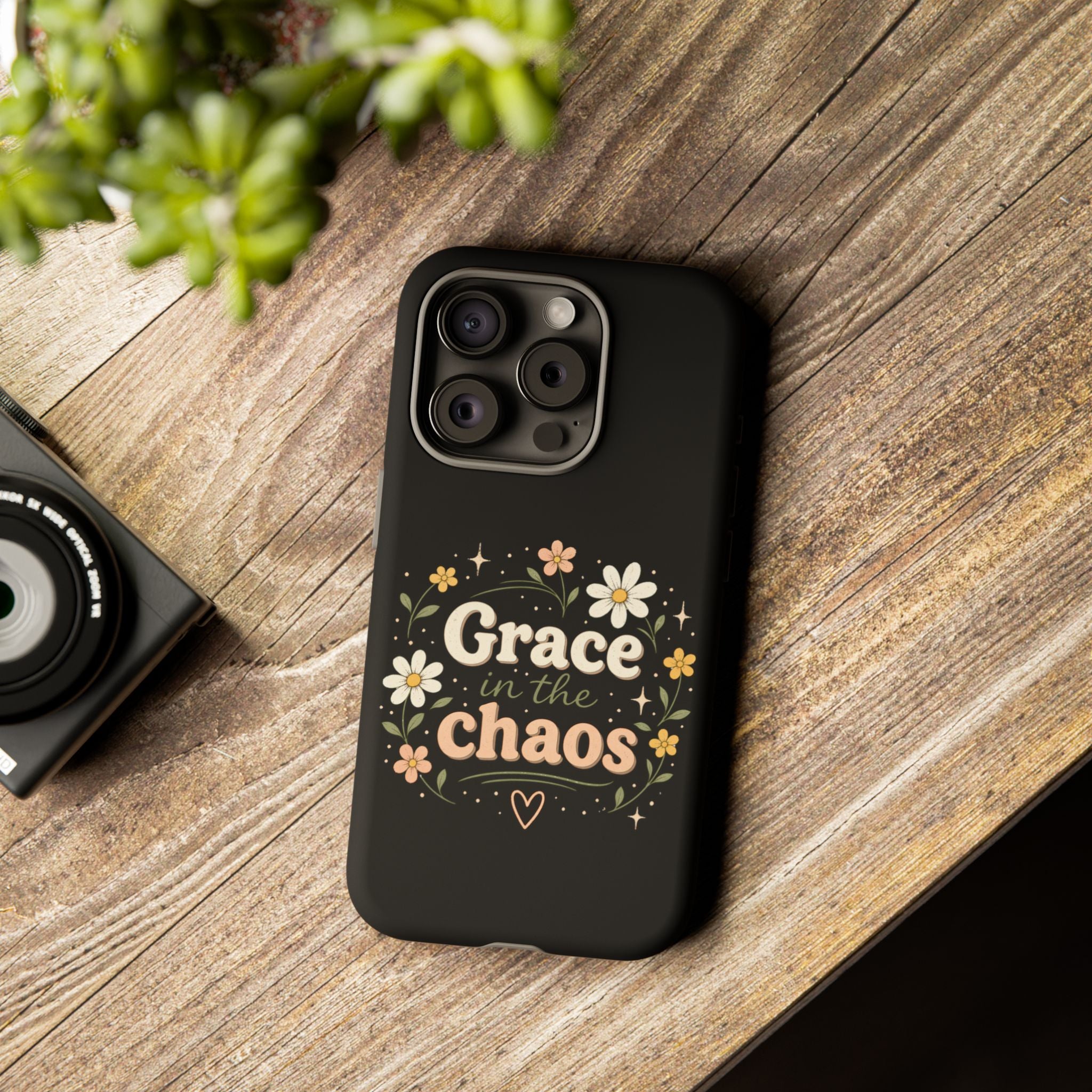 Grace in the Chaos Phone Case — Floral Protective Cover