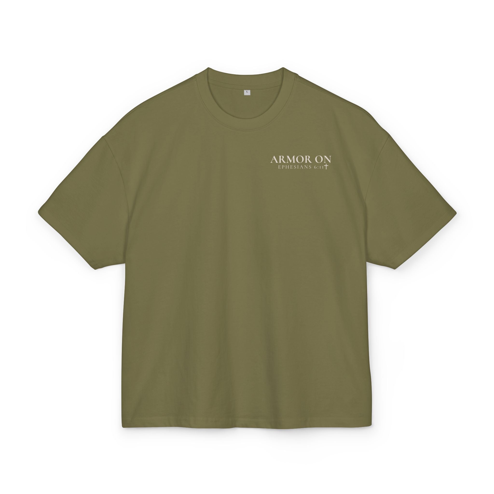 Armor On Oversized Christian Tee – Ephesians 6:10-18 Faith Shirt