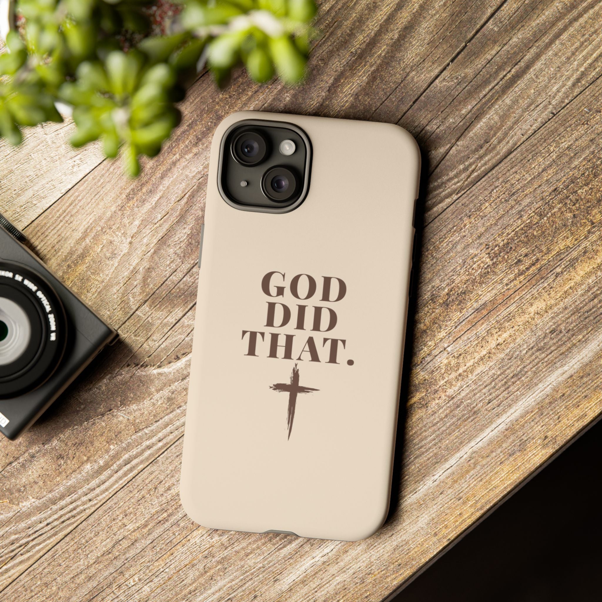 Christian Phone Case — “God Did That.” Cross Design, Faith iPhone Cover