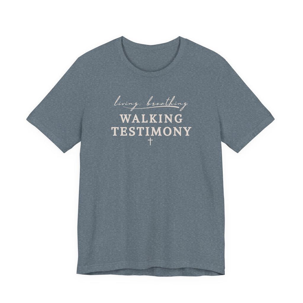 Walking Testimony Tee – Faith Based Graphic T-Shirt
